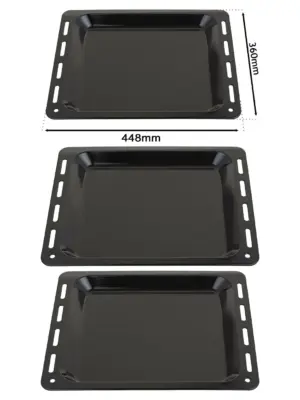 Enamel Baking Tray for CDA Oven – 448 mm x 360 mm, 25 mm Deep