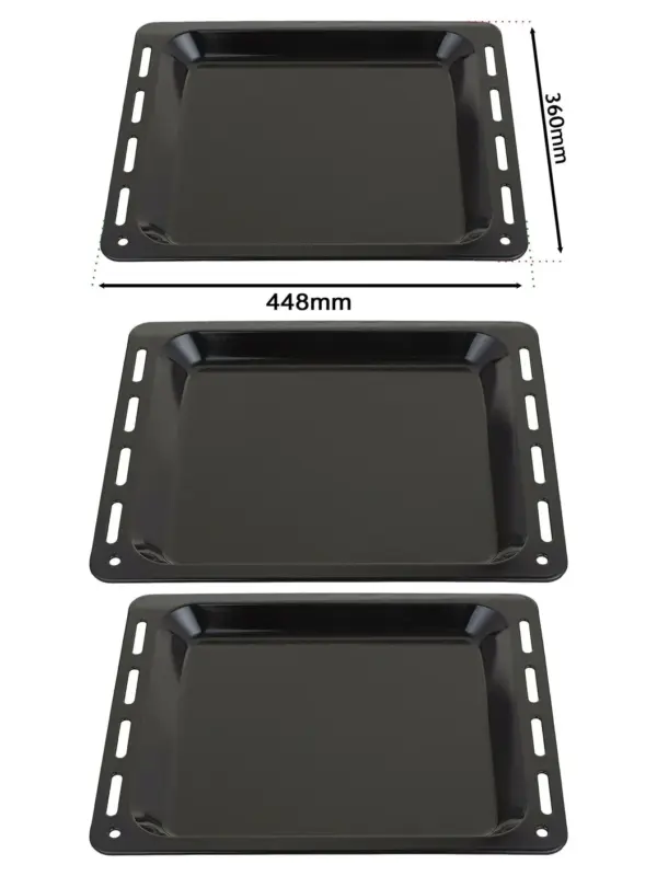 Enamel Baking Tray for CDA Oven – 448 mm x 360 mm, 25 mm Deep