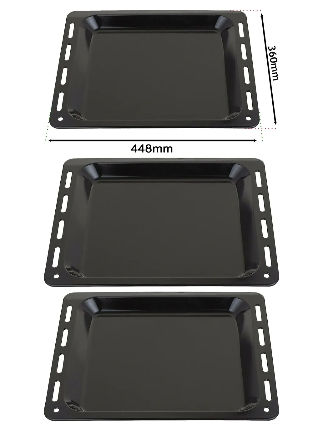 Enamel Baking Tray for De Dietrich Oven – 448×360×25 mm