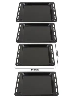 Enamel Baking Tray for Howdens Lamona Oven – 448×360×25 mm, 2‑Pack