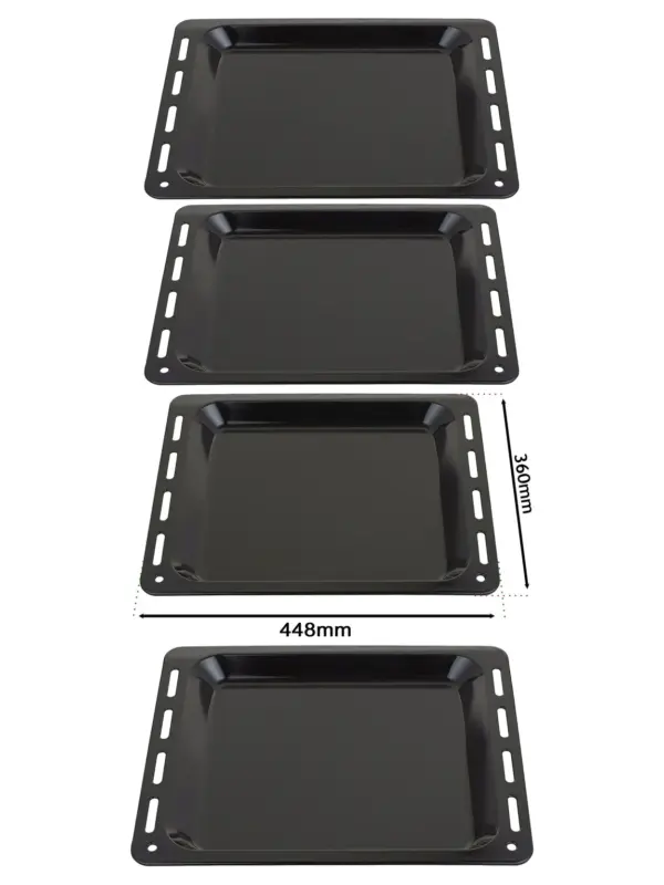 Enamel Baking Tray for Howdens Lamona Oven – 448×360×25 mm, 2‑Pack