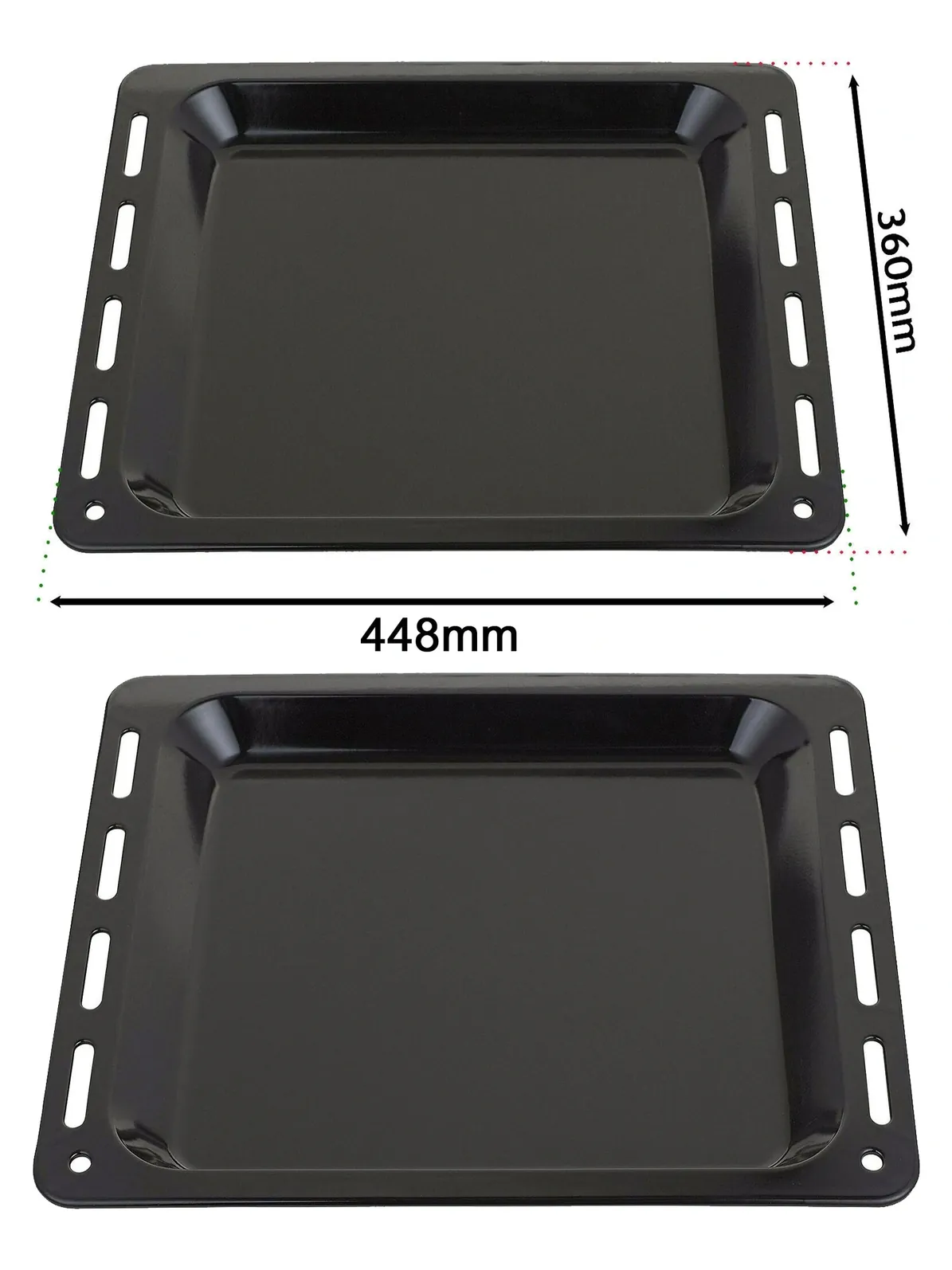 Enamel Baking Tray for Logik Oven – 448×360×25 mm Cooking Pan