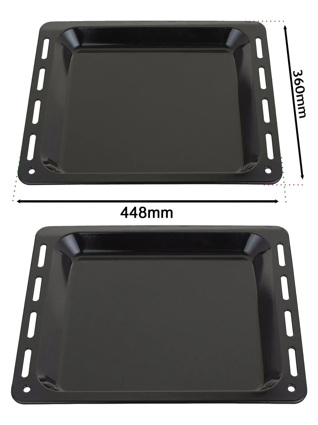 Enamel Baking Tray for Moffat Oven – 448 × 360 mm, 25 mm Deep