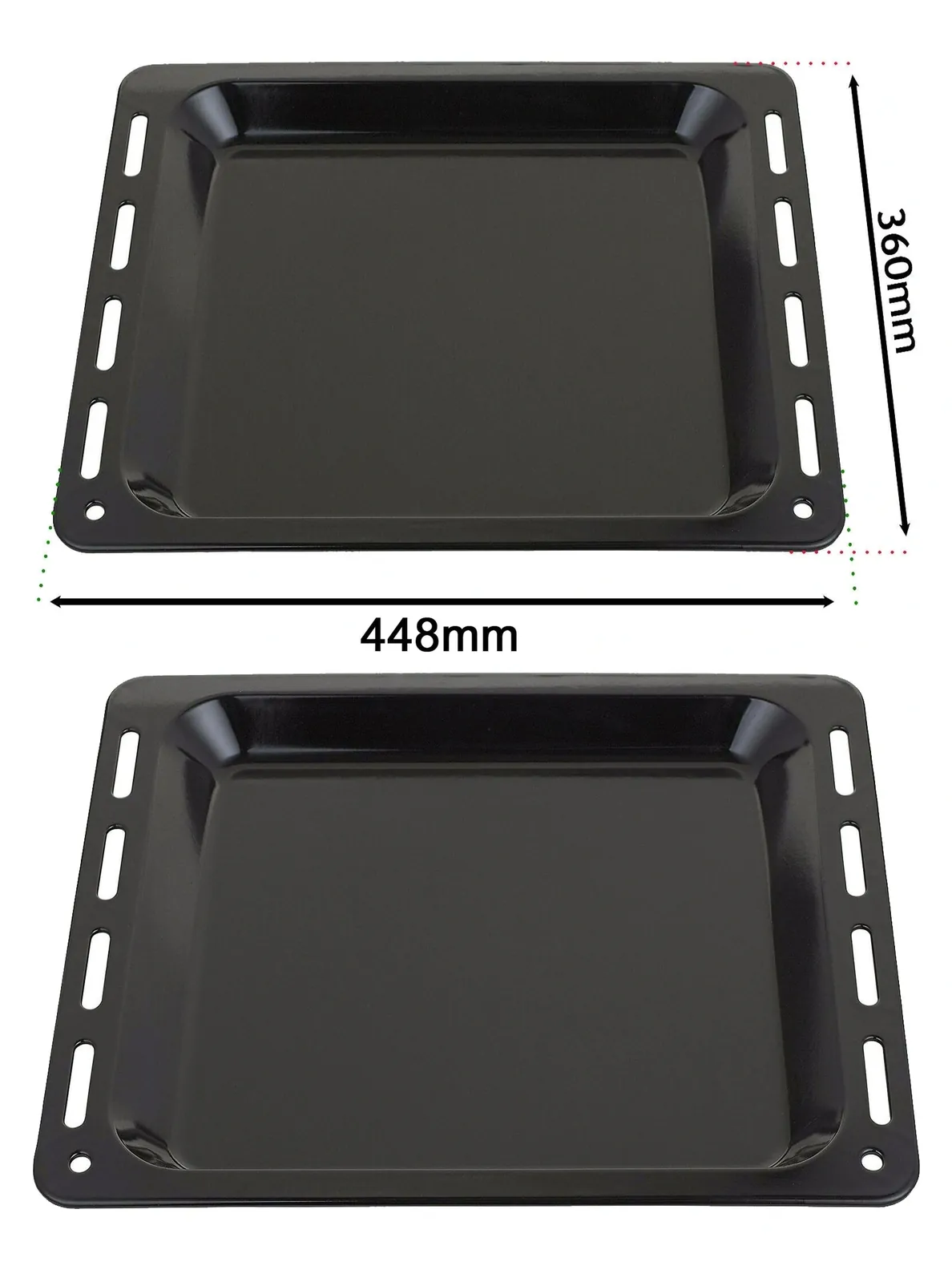 Enamel Baking Tray for Siemens Oven – 448 × 360 mm, 25 mm Deep
