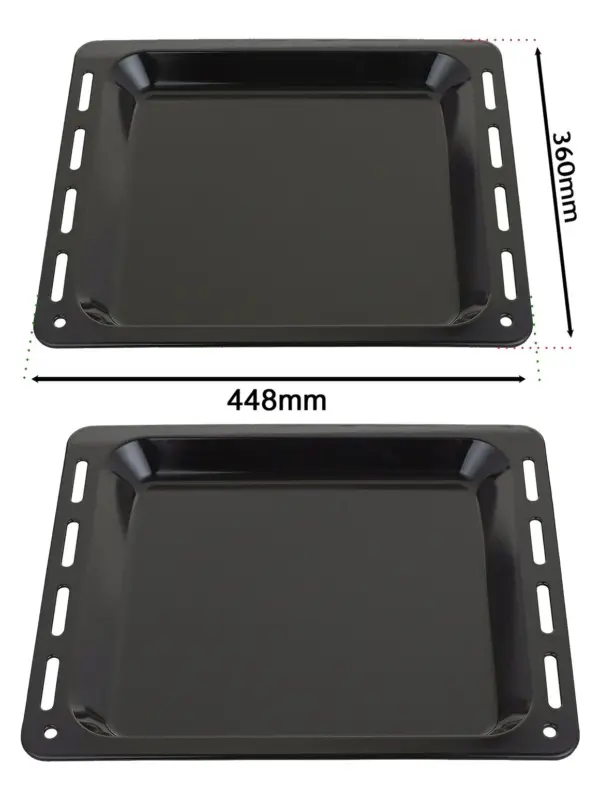 Enamel Baking Tray for SMEG Oven – 448×360mm, 25mm Deep