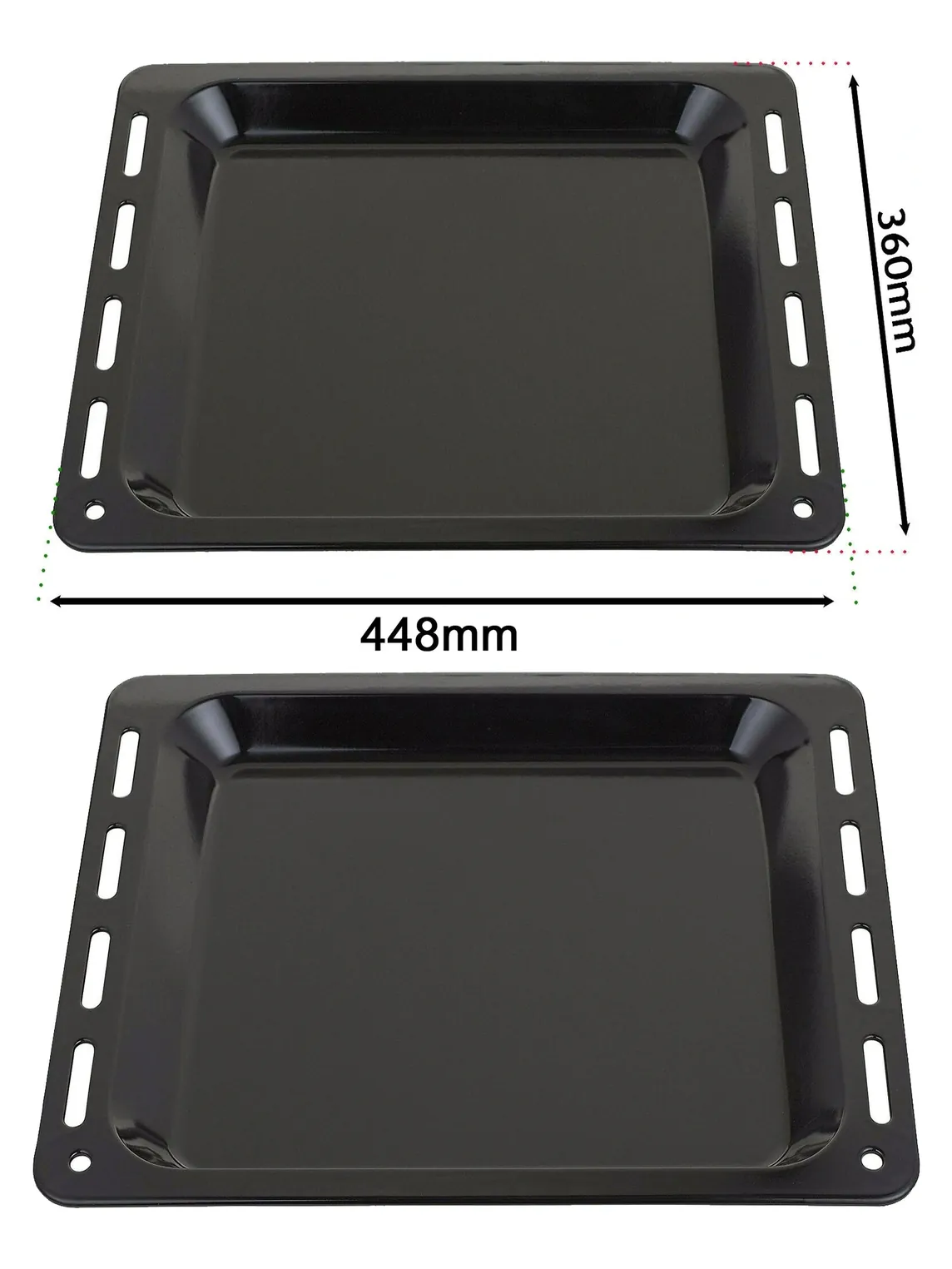 Enamel Baking Tray for Teka Oven – 448 mm x 360 mm, 25 mm Deep