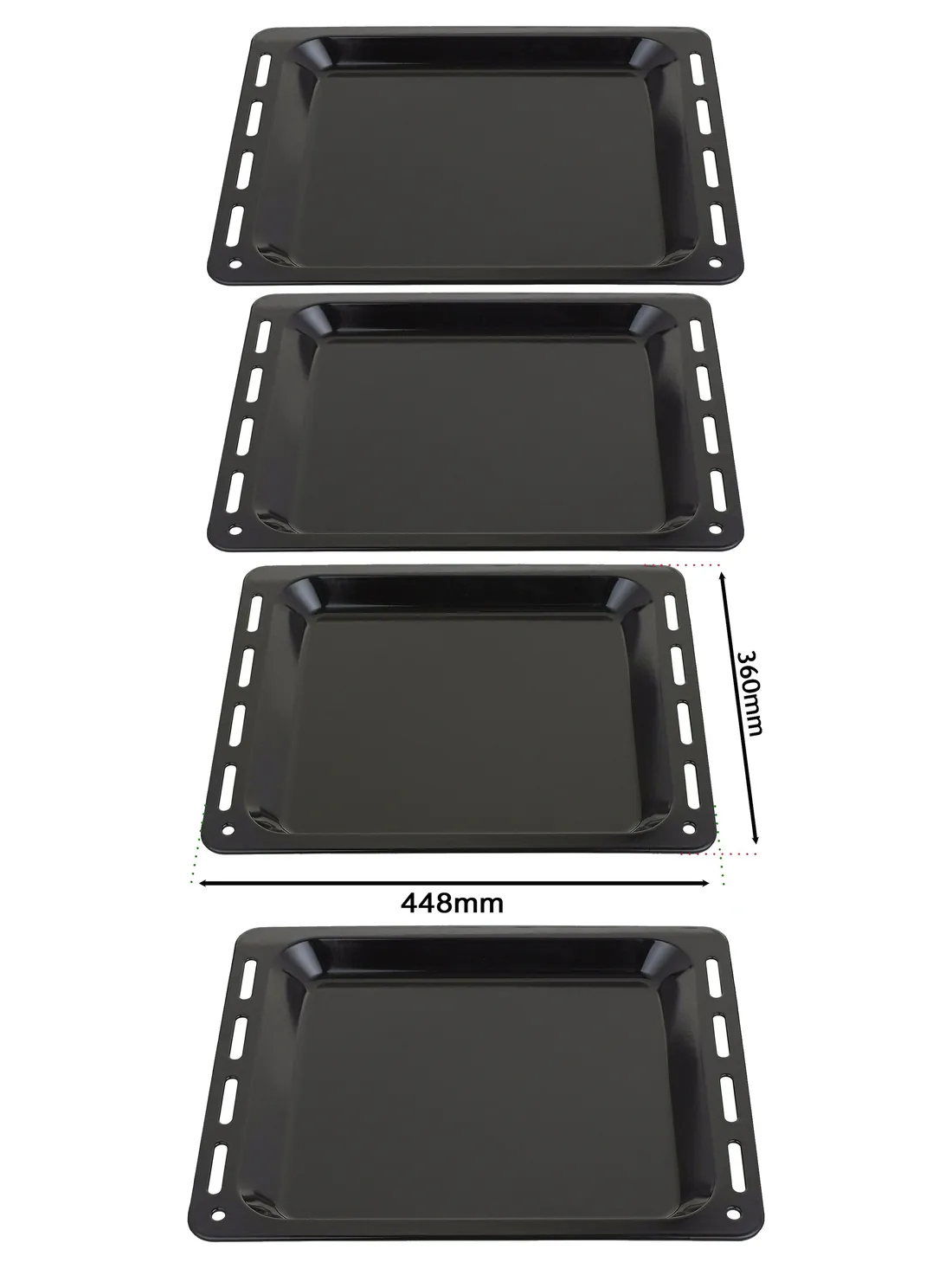 Enamel Baking Tray for Tricity Bendix Oven – 448×360×25 mm, Set of 2