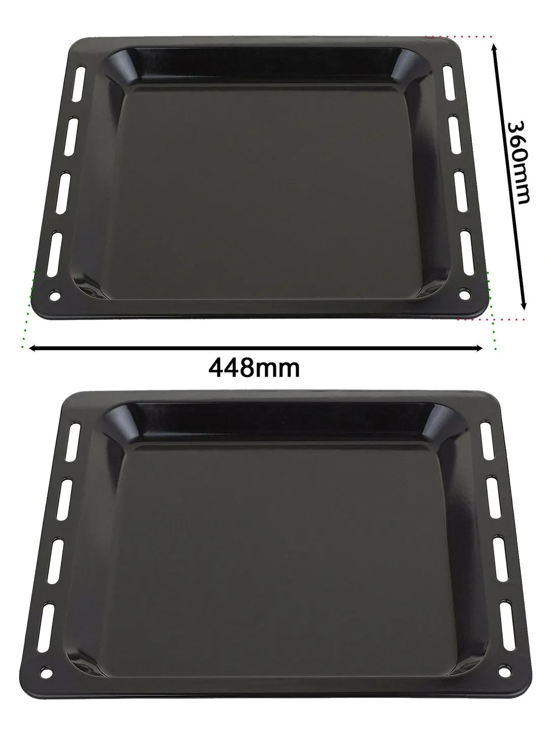 Enamel Baking Tray for Whirlpool Oven 448 x 360 mm 25 mm Deep