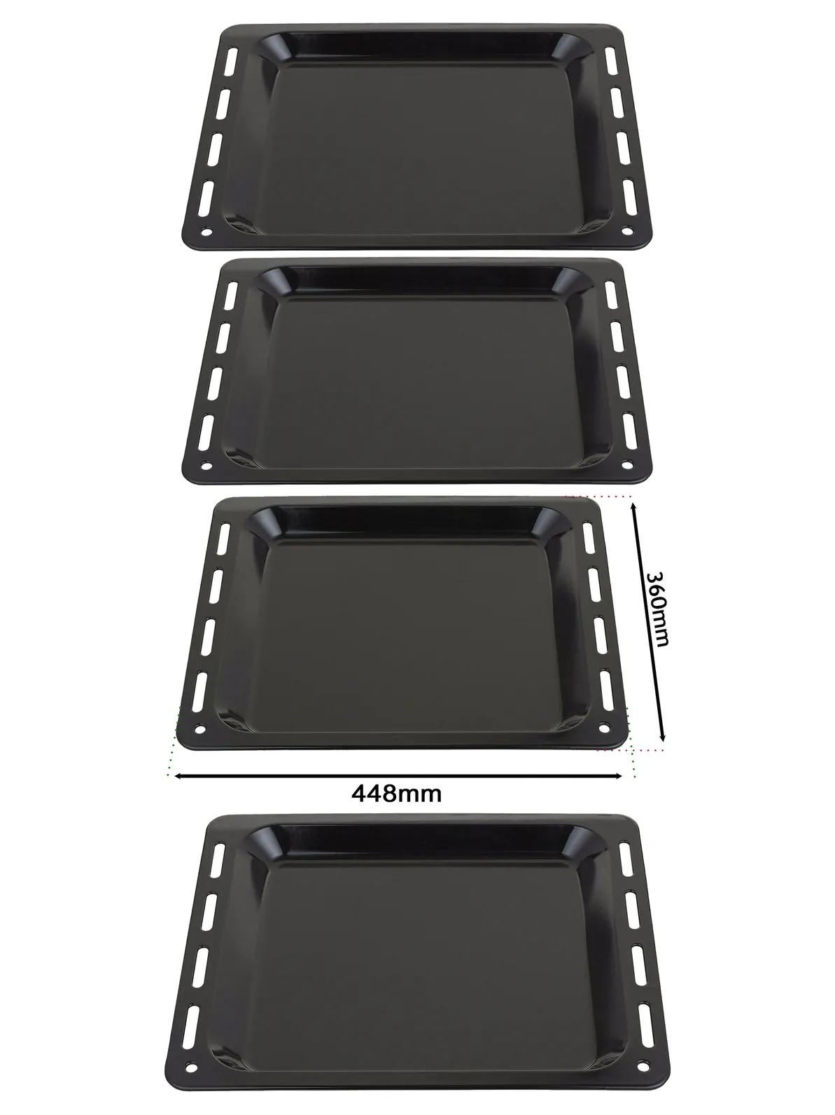 Enamel Baking Tray Set – 2 Pack, 448×360×25 mm for Parkinson Cowan Ovens