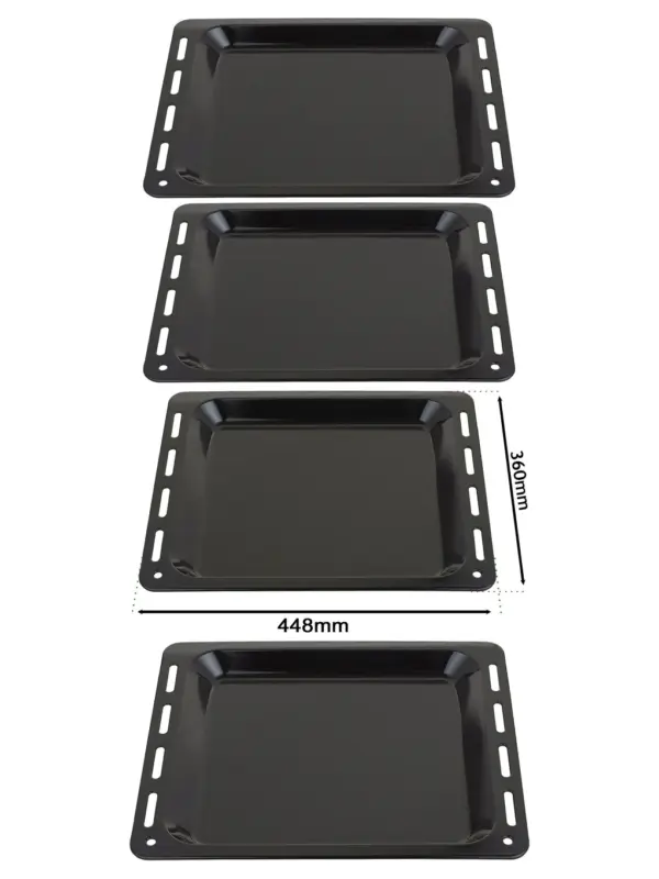 Enamel Baking Tray Set – 2 pcs, 448×360×25 mm for Oven & Stove