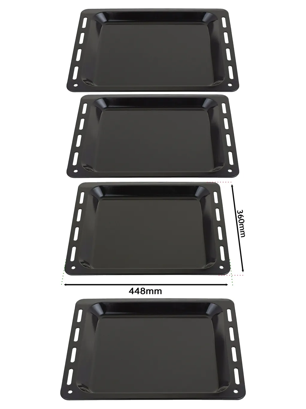 Enamel Baking Tray Set – 2 pcs, 448×360×25 mm for Oven & Stove