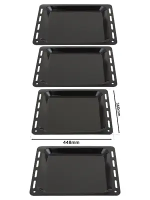 Enamel Baking Tray Set - 448x360x25 mm Oven Pan for Hotpoint