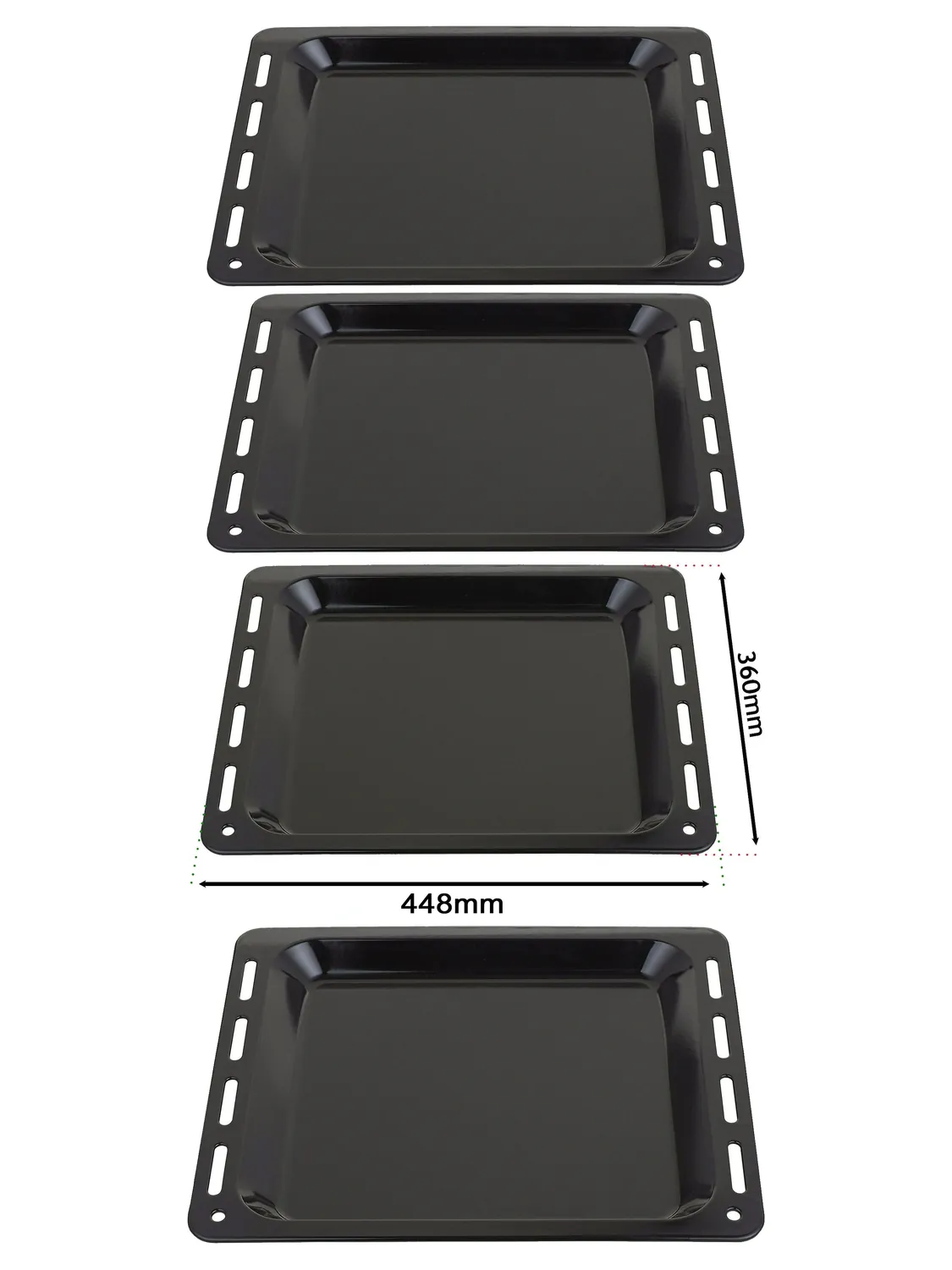 Enamel Baking Tray Set - 448x360x25 mm Oven Pan for Hotpoint