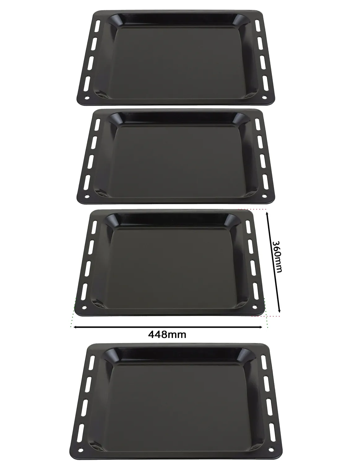 Enamel Baking Tray Set – 448×360×25 mm Oven Pan for Whirlpool