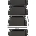 Enamel Baking Tray Set – 448×360×25 mm Oven Safe for Bauknecht
