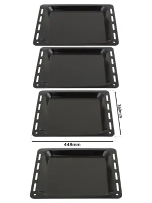 Enamel Baking Tray Set – 448×360×25 mm Oven Safe for Bauknecht