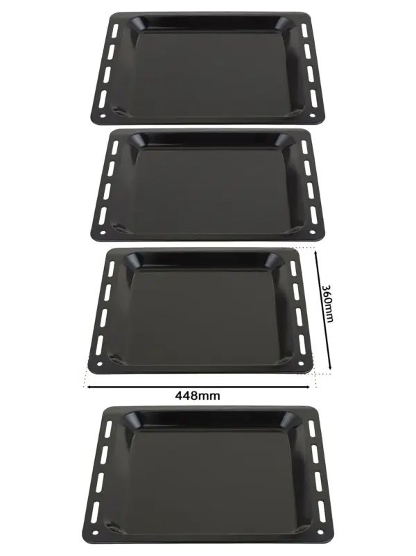 Enamel Baking Tray Set – 448×360×25 mm Oven Safe for Bauknecht