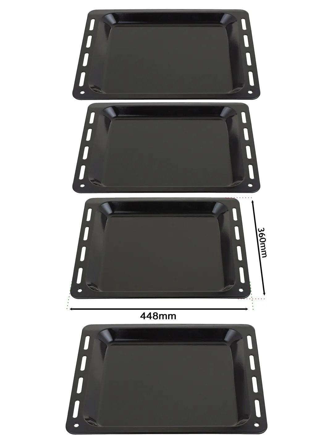 Enamel Baking Tray Set – 448×360×25 mm Oven‑Safe Pan, Pack of 2