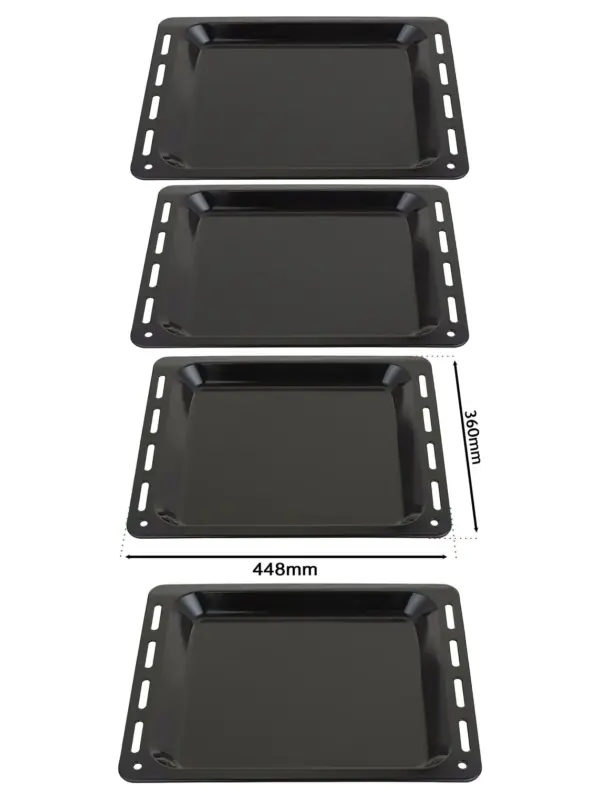 Enamel Baking Tray Set – 448×360×25 mm Oven Sheet, Pack of 2