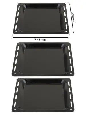 Enamel-Coated Baking Tray for Ariston Oven – 448 × 360 × 25 mm