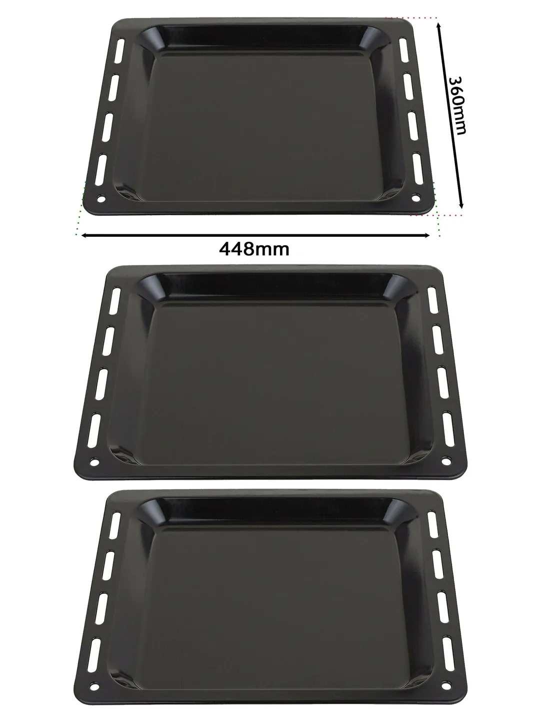 Enamel-Coated Baking Tray for Ariston Oven – 448 × 360 × 25 mm