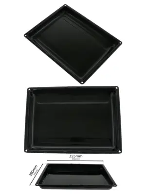 Enamel Oven Grill Pan with Drip Tray – 355×280 mm for Roasting & Baking