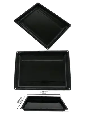Enamel Oven Grill Pan with Drip Tray – Small Baking Roaster 355×280 mm