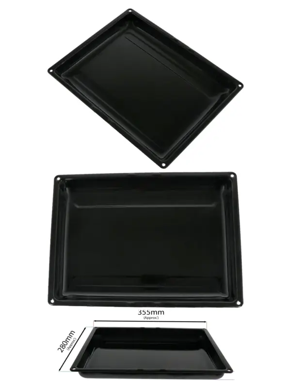 Enamel Oven Grill Pan with Drip Tray – Small Baking Roaster 355×280 mm