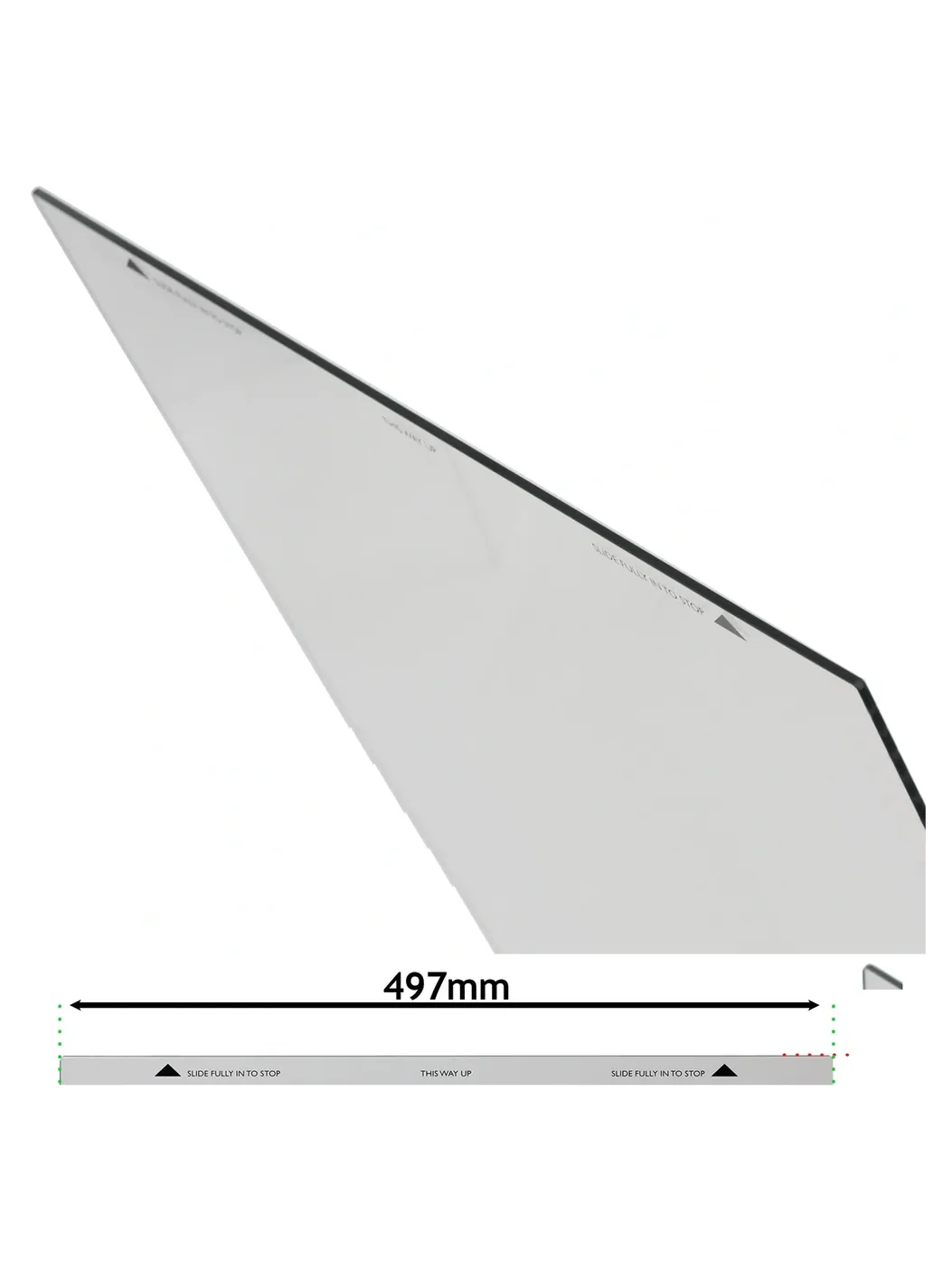 Essentials Waterline Oven Replacement Door Glass Panel 497 × 410 mm
