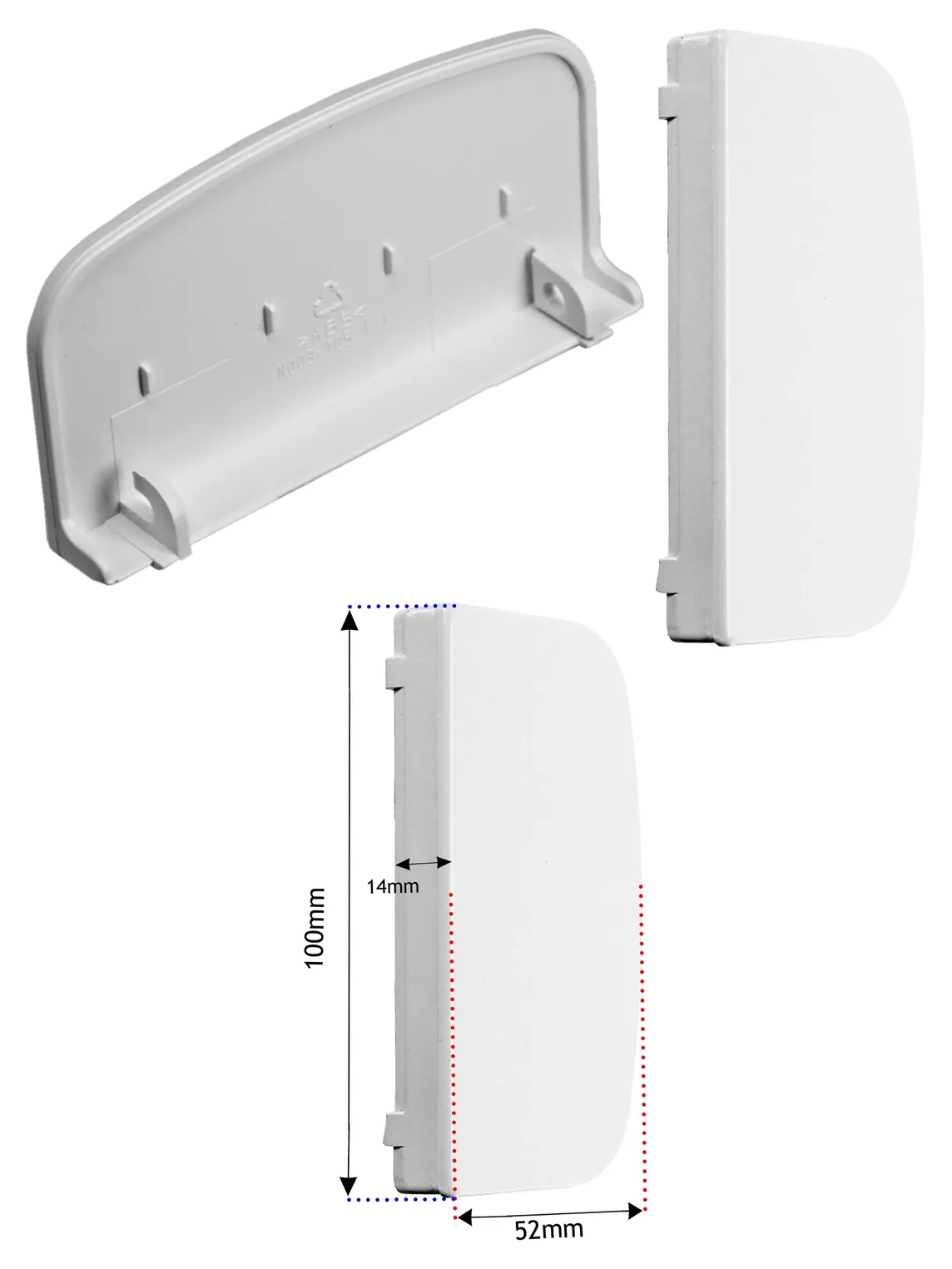 Evaporator Door Handle for Currys Essentials CUR55W12 Fridge/Freezer