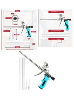 Expandable Foam Spray Gun for 750ml Threaded Cans – Caulking Kit