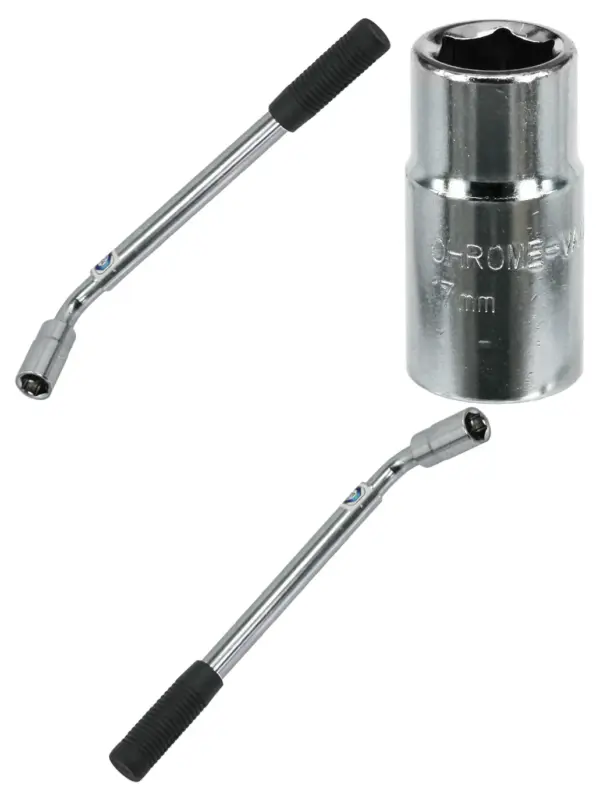 Extendable 1/2" Drive Wheel Nut Socket Wrench 17mm & 19mm Breaker Bar