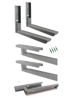 Extendable Wall‑Mount Bracket for Delonghi Microwaves – Grey/Silver