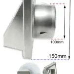 External Stainless Steel Wall Vent Kit with 100mm Dryer Hose – 4 Pack