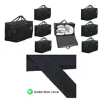 Extra‑Large Black Canvas Duvet & Pillow Storage Bag – 100L