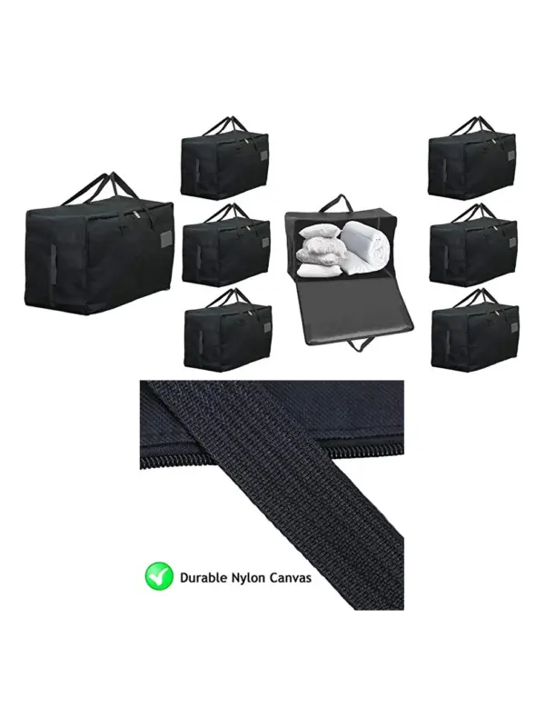 Extra‑Large Black Canvas Duvet & Pillow Storage Bag – 100L