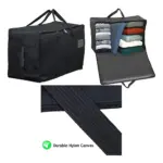 Extra Large Black Canvas Outdoor Chair Cushion Storage Bag 100L