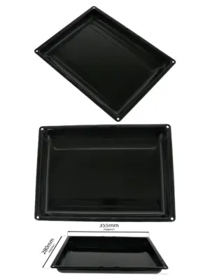Flavel Small Enamel Oven Grill Pan with Drip Tray – 355×280 mm