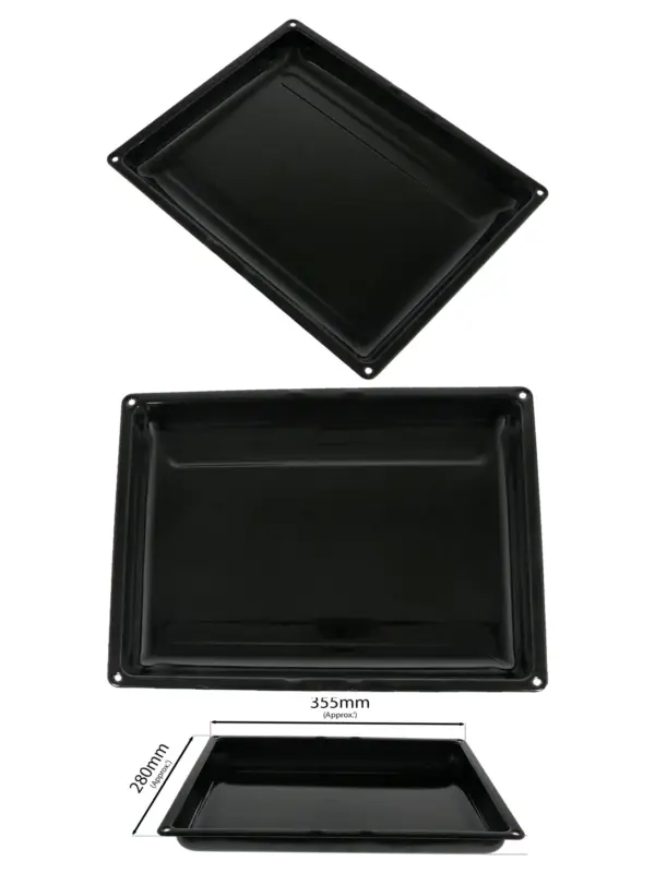 Flavel Small Enamel Oven Grill Pan with Drip Tray – 355×280 mm