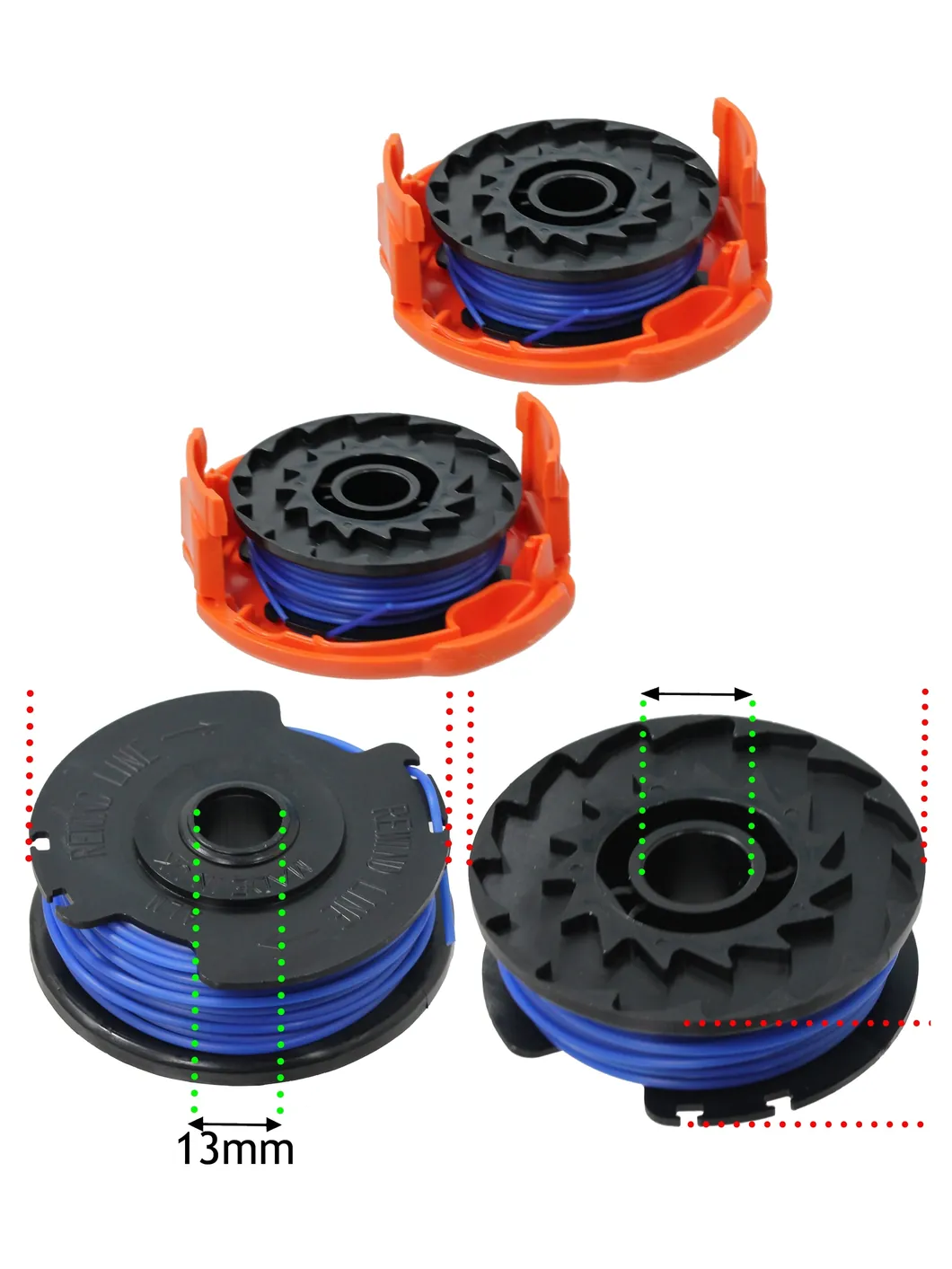 Flymo Contour XT Trimmer Line Spool Cap 2 Pack Fits 18V/20V/24V