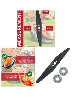 Flymo Easi Glide 300 Replacement Blade + Spacers – 30cm Hover Mower