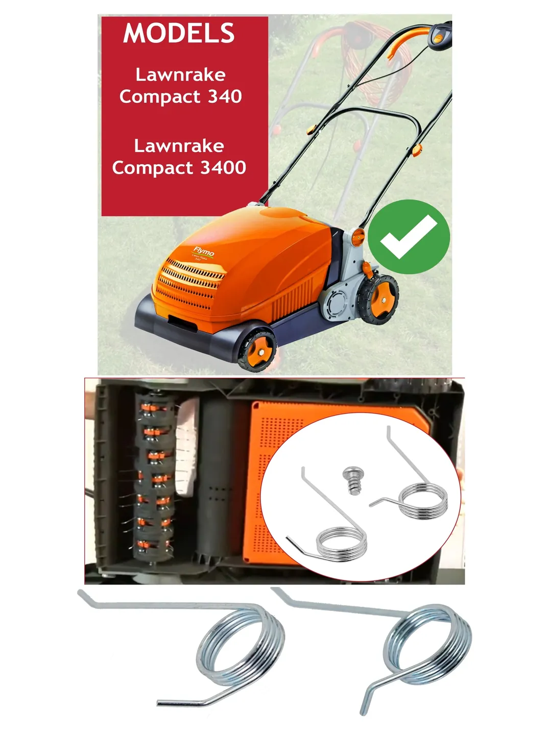 Flymo Lawn Rake Tines – 168 Pack for Compact 340/3400 Scarifier