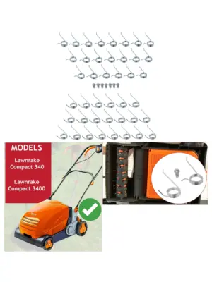 Flymo Lawn Rake Tines 42‑Pack for Compact 340/3400 Electric Scarifier