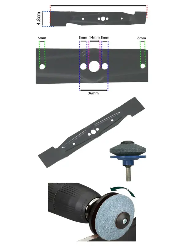Flymo Power Compact 330 Replacement Blade 33cm with Sharpener