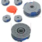 Flymo Trimmer Twin Line & Spool Cover Set – 4 Replacement Lines