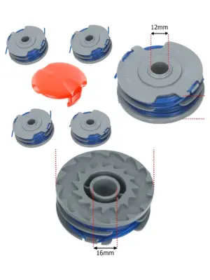 Flymo Trimmer Twin Line & Spool Cover Set – 4 Replacement Lines