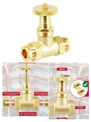 Fusible Head Fire Safety Valve for Oil Heating – 3/8 BSP / 10mm