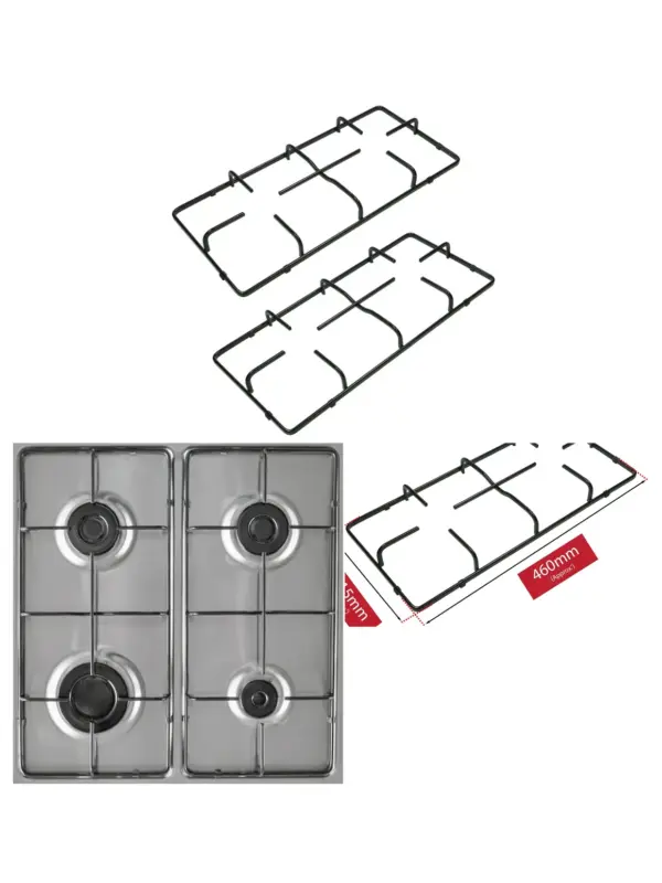 Gas Hob Burner Grate Replacement – 460×215 mm Pan Support
