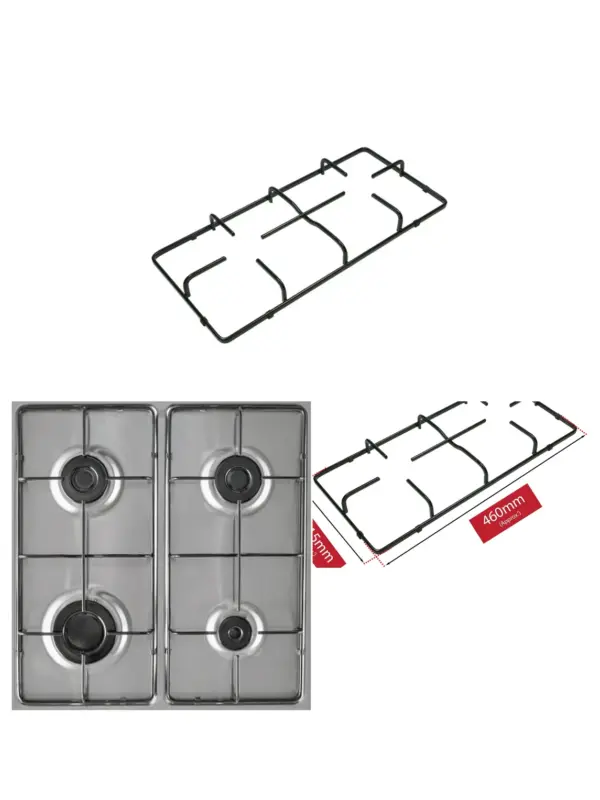 Gas Hob Burner Grate Replacement – Pan Support, 460×215 mm