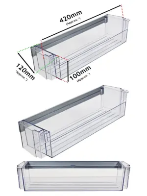 Genuine Siemens Refrigerator Door Lower Bottle Shelf – 420×120×100 mm